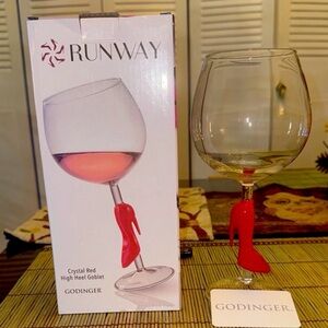 Godinger Red High Heel Wine Crystal Glass Set